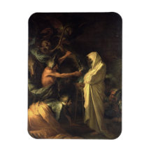 Der Geist von Samuel erscheinend zu Saul am hous Eckiger Magnet