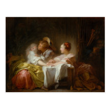 Der gestohlene Kuss - Jean Honoré Fragonard Postkarten