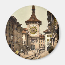 Der Glockenturm, Bern, Stadt, die Schweiz Vintag Kühlschrankmagnet
