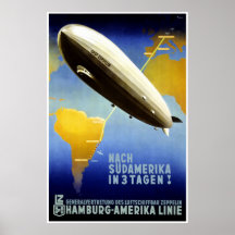 "Der Graf Zeppelin Line" Vintages Reise-Plakat