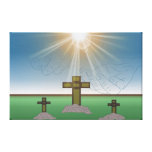 Der Hand des Gottes über dem Kreuz von Christus Leinwanddruck
