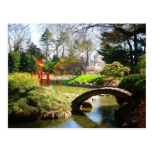 Der japanische Hügel-und Teich-Garten Postkarten