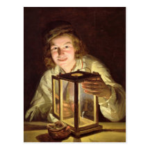 Der junge Stableboy mit einer stabilen Lampe, 1824 Postkarten
