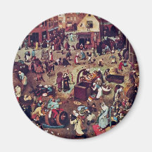 Der Kampf zwischen Karneval und, durch Bruegel gel Magnets