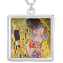 Der Kuss (Detail) durch Gustav Klimt Halsketten