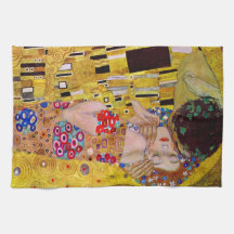 Der Kuss (Detail) durch Gustav Klimt Handtücher