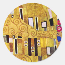 Der Kuss, Musterdetail durch Gustav Klimt Runder Sticker