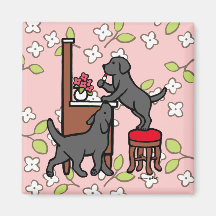 Der Labrador-Welpen-Duo der Mammas schwarzes Magnete