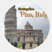 Der lehnende Turm von Pisa, Italien Runde Aufkleber