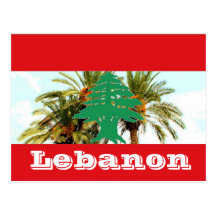 Der Libanon-Flagge Postkarten