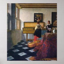 Der Musikunterricht Johannes Vermeers (circa1663) Posterdrucke