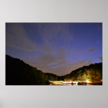 Der nächtliche Himmel an der Dämmerung Poster