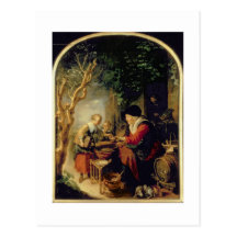 Der Pfannkuchen-Verkäufer, 1650-55 (Öl auf Platte) Postkarten