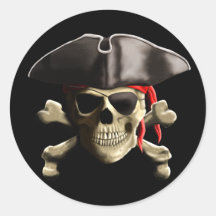 Der Piratenflagge-Piraten-Schädel Runder Sticker
