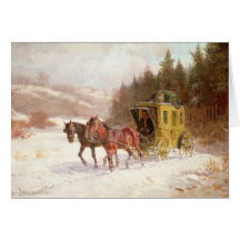 Der Posten-Zug im Schnee Grußkarten