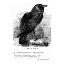Der Rabe durch Edgar Allen Poe Postkarte