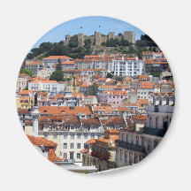 Der Rossio und der Hügel von des Burgs, des Lissab Magnete