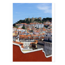 Der Rossio und der Hügel von des Burgs, des Lissab Postkarten