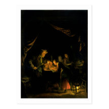 Der Schulmeister, 1660-65 (Öl auf Platte) Postkarten