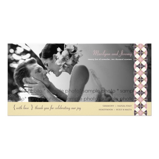 Der stilvolle Retro Vintage Wedding Kunst-Deko dan Foto Karte