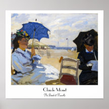 Der Strand bei Trouville Claude Monet Plakat