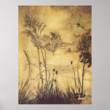 Der Tightrope der Fee durch Arthur Rackham, Vintag Poster
