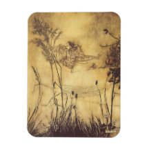Der Tightrope der Fee durch Arthur Rackham, Vintag Eckige Magnete
