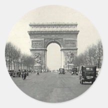 Der Vintage Arc de Triomphe Frankreich Runde Aufkleber