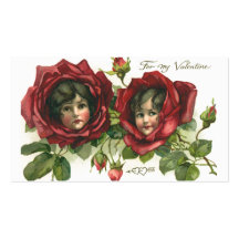 Der Vintage Tag des Valentines, viktorianische Ges Visitenkartenvorlagen