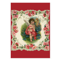 Der Vintage Tag des Valentines, viktorianischer En Visitenkarte