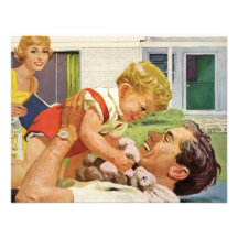 Der Vintage Vatertag, der glückliche Vati und der  Personalisierte Ankündigungskarte