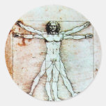 Der VITRUVIAN MANN, antikes Brown-Pergament Sticker