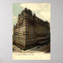 Der Waldorf Astoria, New York City 1908 Vintag Plakatdruck