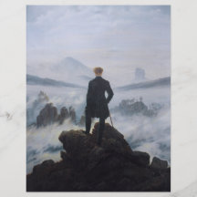 Der Wanderer über dem Meer des Nebels Vollfarbige Flyer
