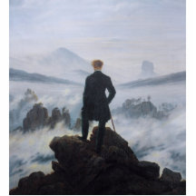 Der Wanderer über dem Meer des Nebels Fotostatue