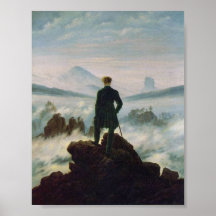 Der Wanderer über dem Meer des Nebels Posterdruck