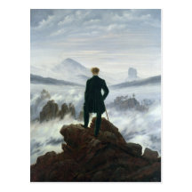 Der Wanderer über dem Meer von Nebel, 1818 Postkarte