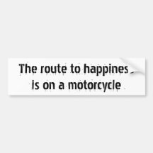 Der Weg zum happinessis auf einem Motorrad Autosticker