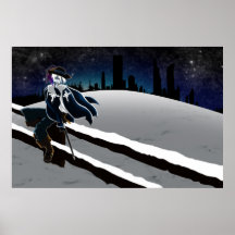 Der weiße Musketier auf dem Fencepost Plakat