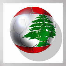 Der Zedern-Libanon-Fußballfußballteam-Flaggenball Plakate