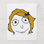 Derpina blondes gelbes Haar-Raserei-Gesicht Meme Flyers