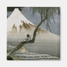 Des Hokusai Jungen-und Fujisans Vintager Japaner Magnete