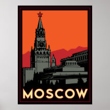 des Kunst-Dekos Moskaus Russland der Kreml retro R Poster