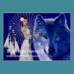 Des Ureinwohner-Frauen-u. Wolf-D2 Visitenkarten visitenkarten