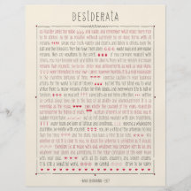 Desiderata-inspirierend Gedicht Flyerdesign