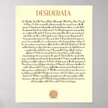 DESIDERATA PLAKAT
