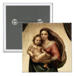 Detail RAPHAEL "Sistine Madonna" (circa 1513) Anstecknadel