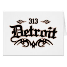 Detroit 313 grußkarte