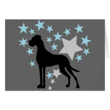 Deutsche Dogge und ein Stern-Herz Grußkarten