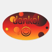 Deutsche Geschenke: Danke/Danke + Smiley Sticker